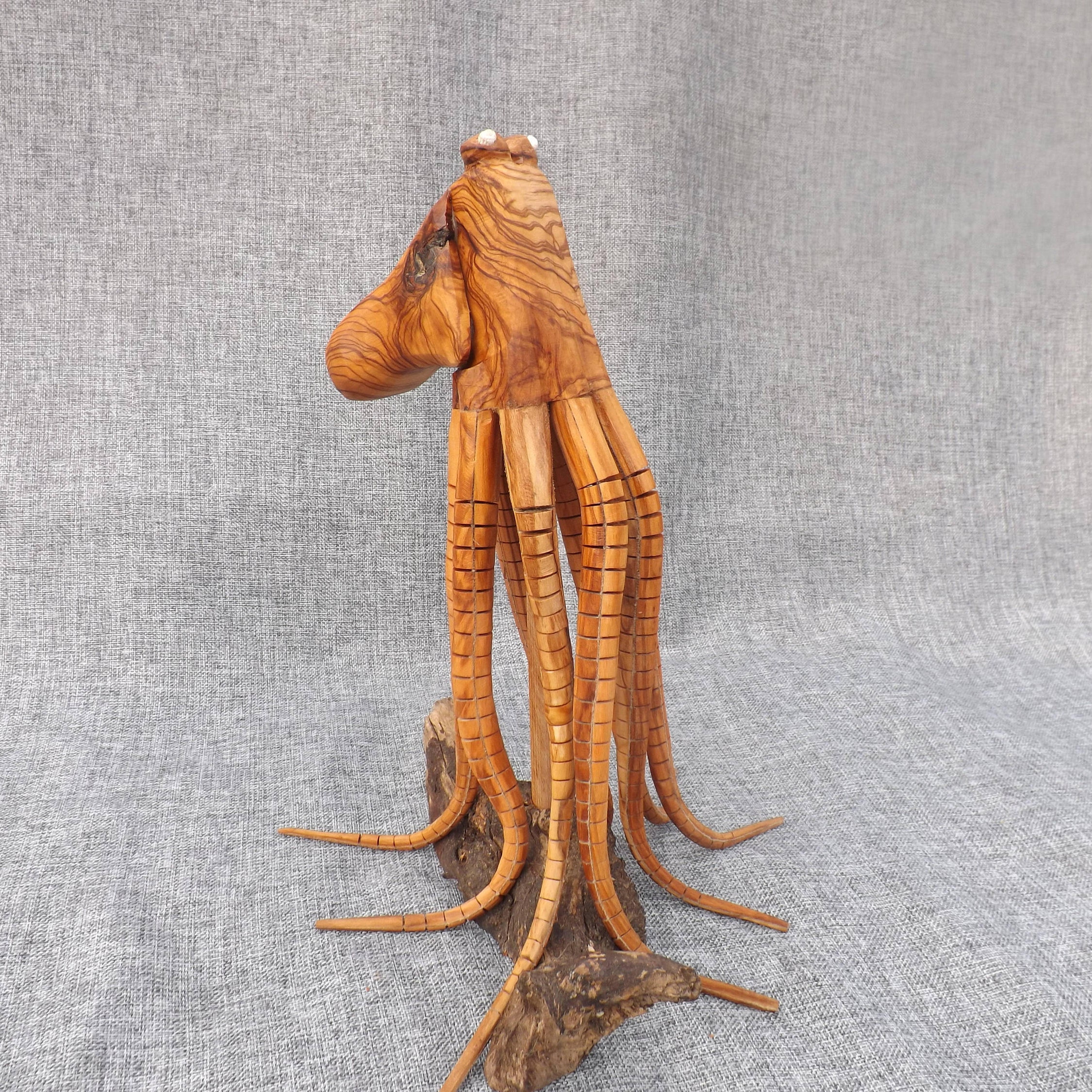 Wooden Octopus with Flexible Tentacles Etsy