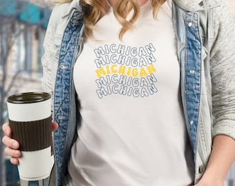 Michigan Wolverines Wave SVG: Retro Game Day Shirt Design (Digital Download)