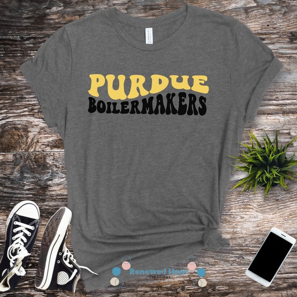 Purdue Boilermakers SVG, Great for Game Day, SVG for Cricut, Purdue Shirt, Purdue Boilermakers, black and gold, groovy font, digital