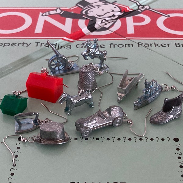 Monopoly pieces tokens earring’s