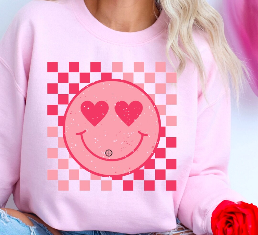 Quilted Smiley Love Sweatshirt main image 1