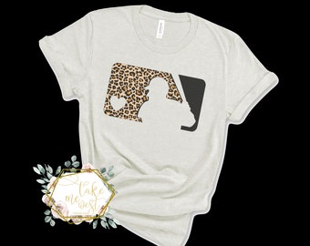 CUSTOM Baseball Leopard shirt/ Baseball Tee / Baseball T-shirt/  Leopard Shirt