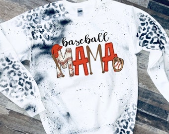 Baseball MAMA Leopard shirt/ Baseball Tee / Baseball T-shirt/  Leopard Shirt