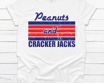 Peanuts and Cracker Jacks Tee/Baseball Tee/ Baseball T-shirt