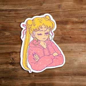 Sailor Moon holographic Sticker, an art sticker for water bottles and laptops. Waterproof vinyl decal