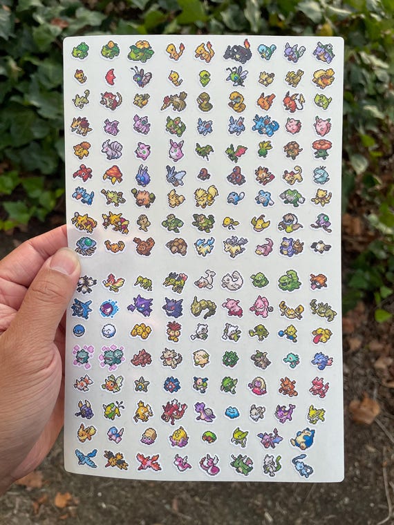 001-151 Shiny Kanto Poke sprites | Gen 1 Shinies mini vinyl stickers