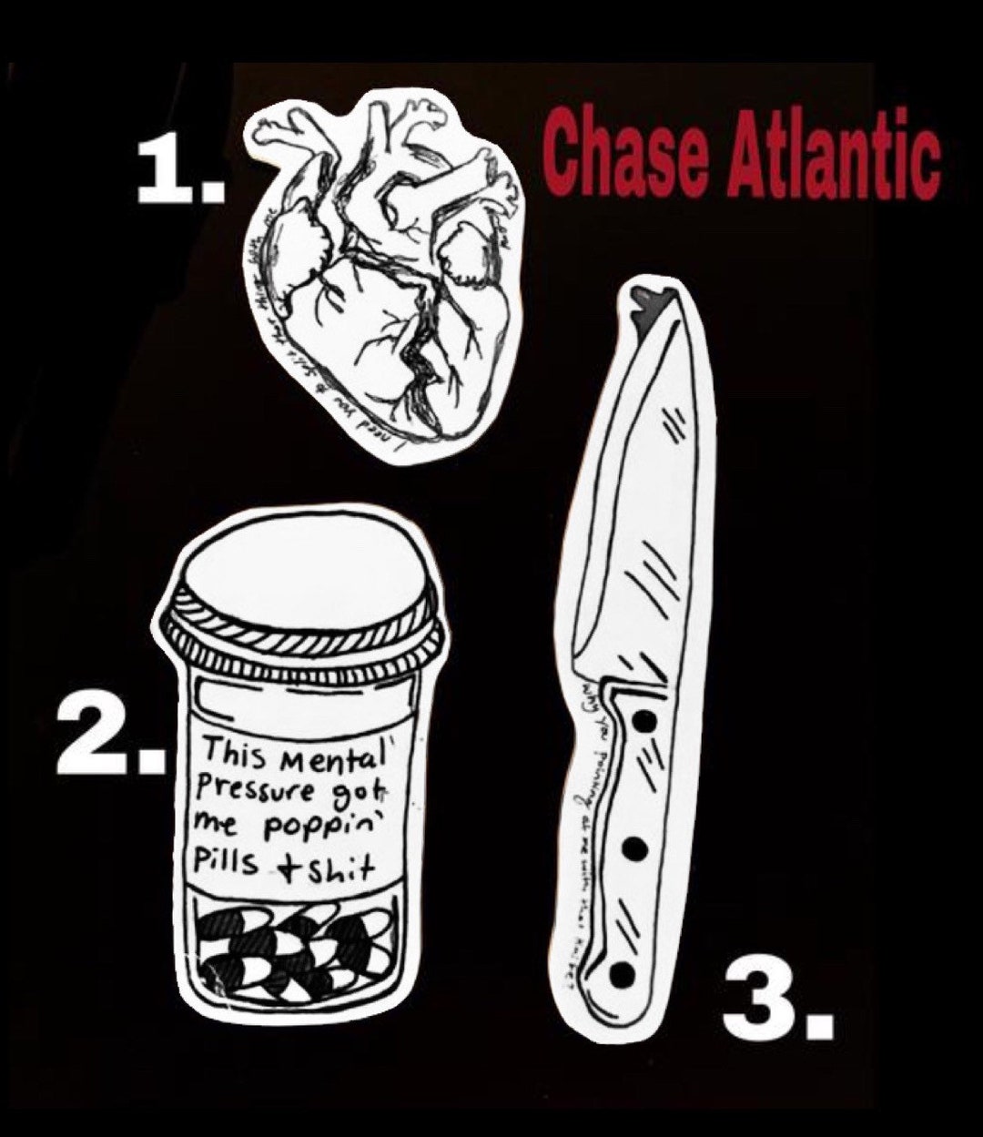 Chase Atlantic lyrics  Sticker for Sale by mahmoudrakha