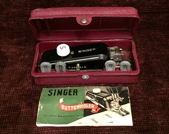 Singer Buttonholer in box with attachments