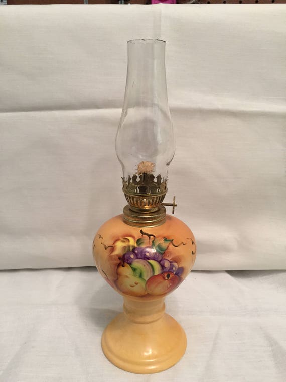 Vintage Lefton Hand Painted Oil Lamp