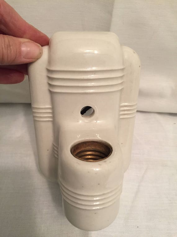 Vintage Porcelain Bathroom Wall fixture with Outlet Etsy