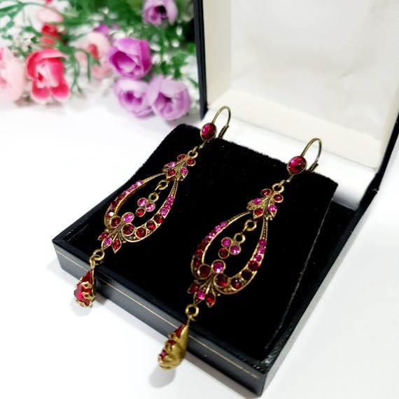 Michal Negrin Vintage Dangle Earrings: Bronze Ton… - image 7