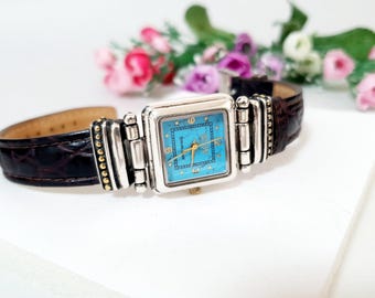 Ecclissi Sterling Silver 925 Turquoise Tone Watch Ecclissi Sterling Silver 925 Ladies Turquoise Dial Brown  main image 3