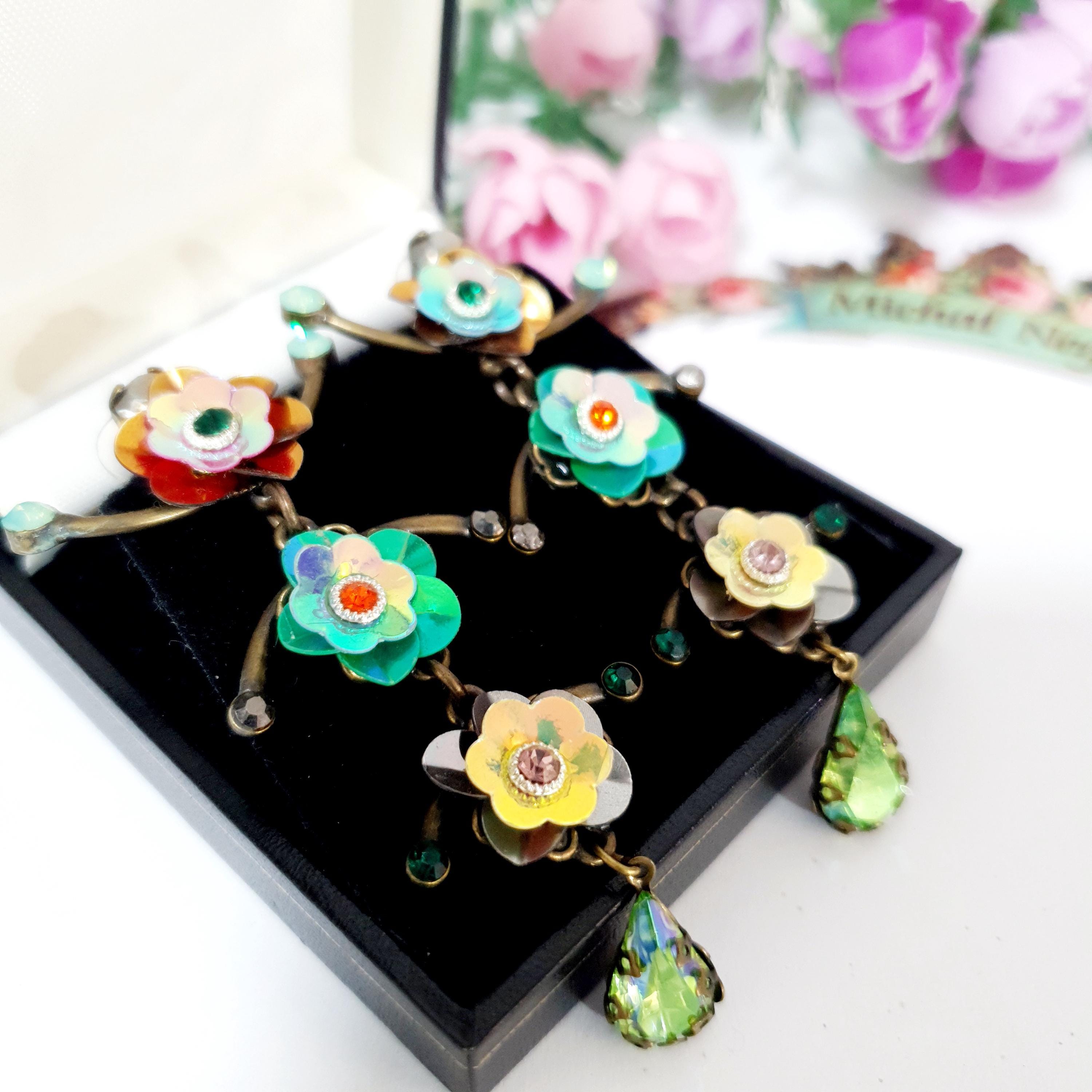 Boucles D'oreilles Anneaux Vintage Michal Negrin En Laiton Doré - Dormeuses Occasion