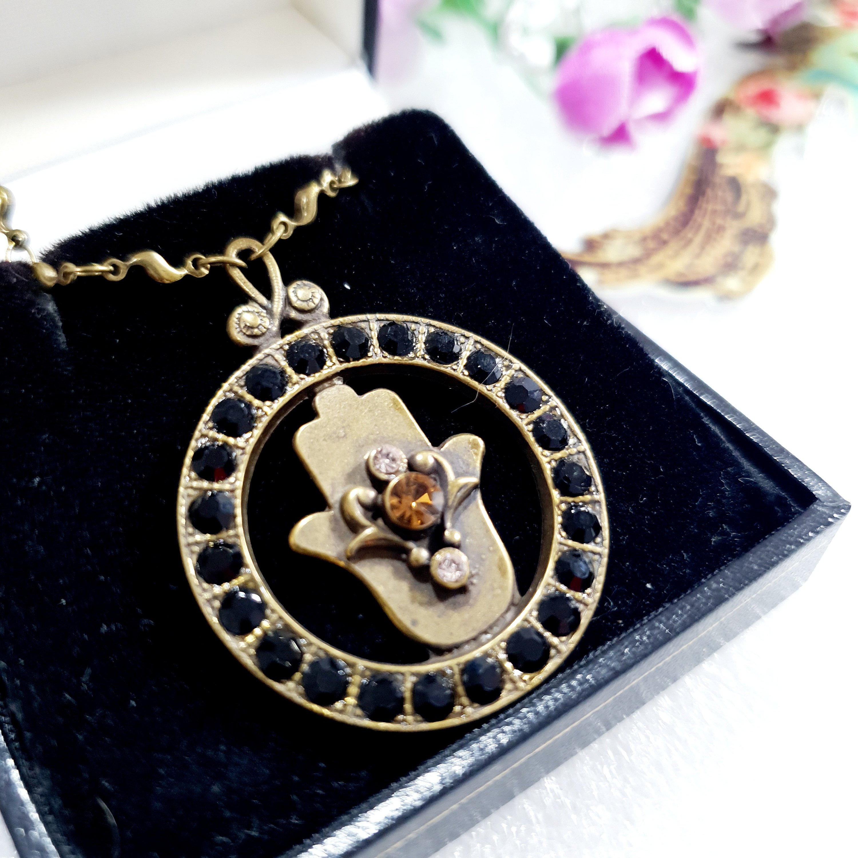 Michal Negrin Hamsa Necklace - Etsy