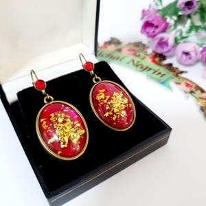 Boucles D'oreilles Anneaux Michal Negrin – Vintage, Laiton Doré, Dormeuses