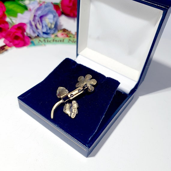 Flower brooch bronze tone /Vintage Michal Negrin … - image 7