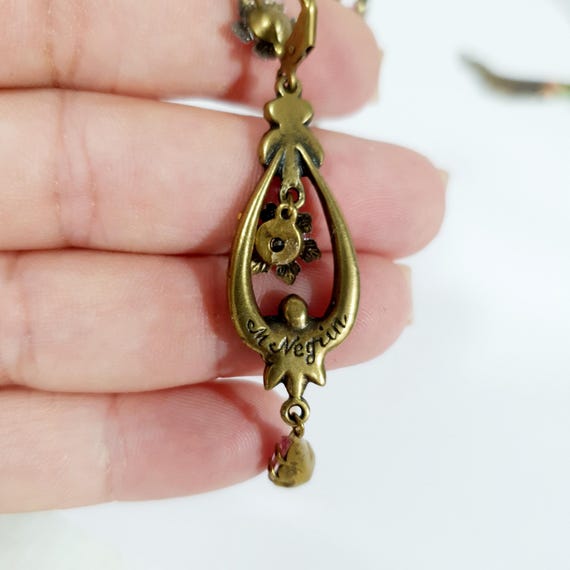 Michal Negrin Vintage Dangle Earrings: Bronze Ton… - image 8