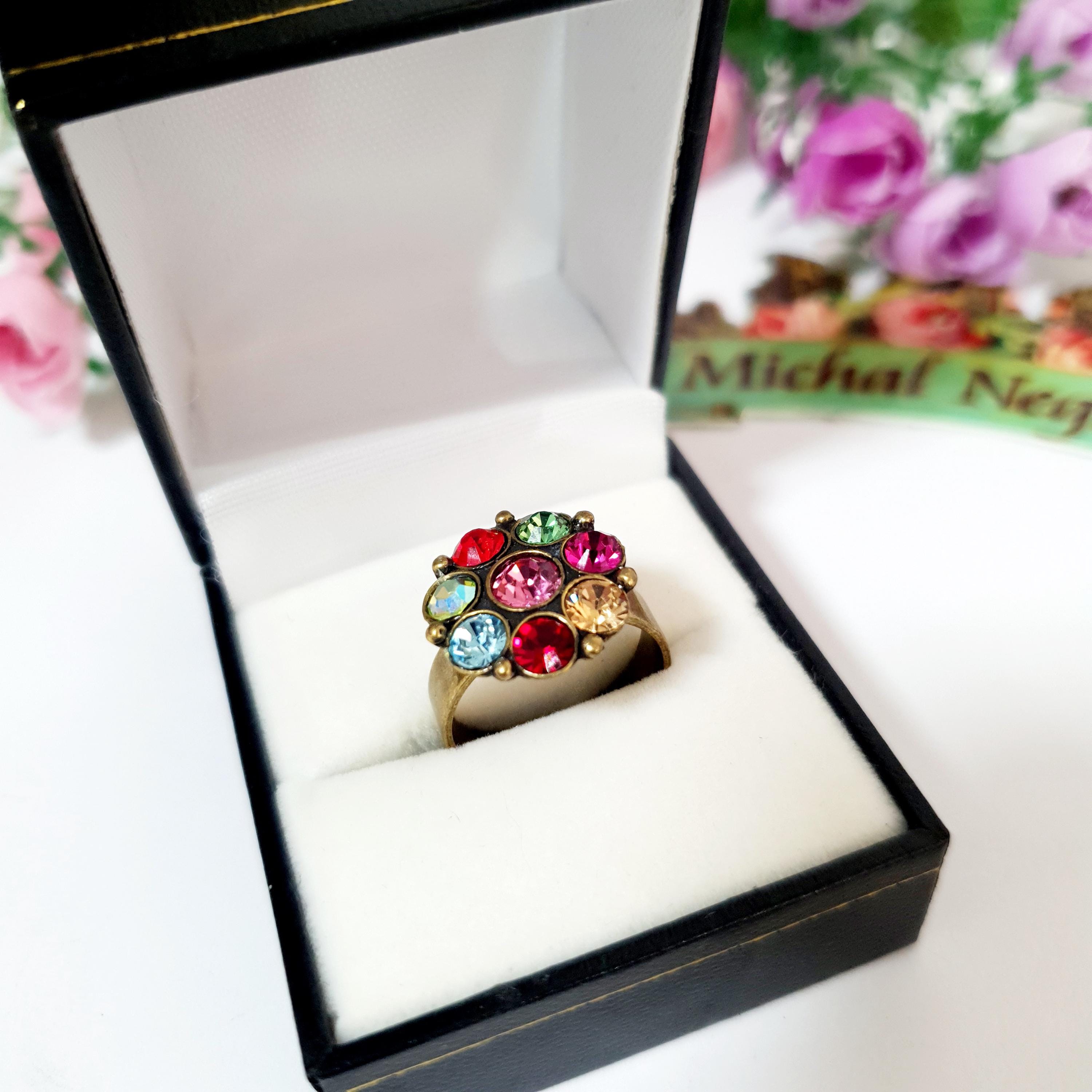 ヴィンテージ ミハエル ネグリン スワロフスキークリスタルリング