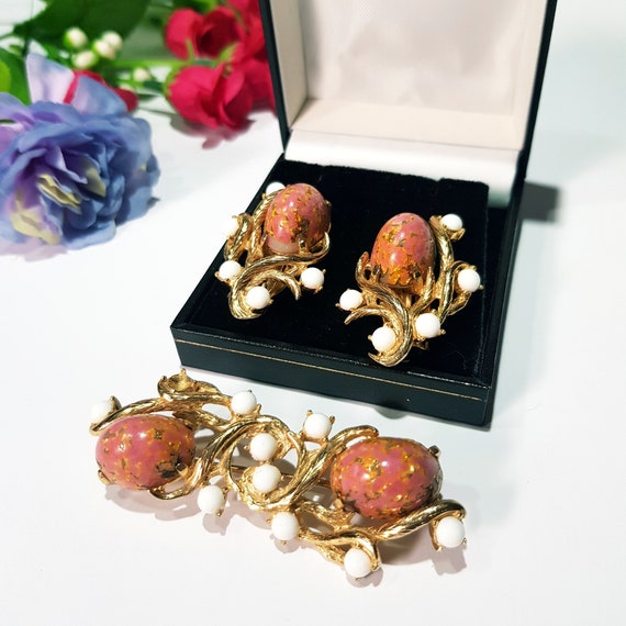 Signed Schiaparelli Set/Vintage Pin Brooch and Ea
