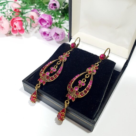 Michal Negrin Vintage Dangle Earrings: Bronze Ton… - image 4