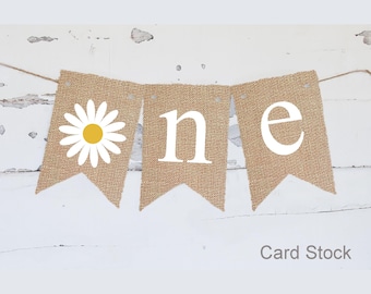 Daisy One Banner, First Birthday Party Decor, Spring First Birthday Party, Summer Party Decor, Flower First Birthday Banner