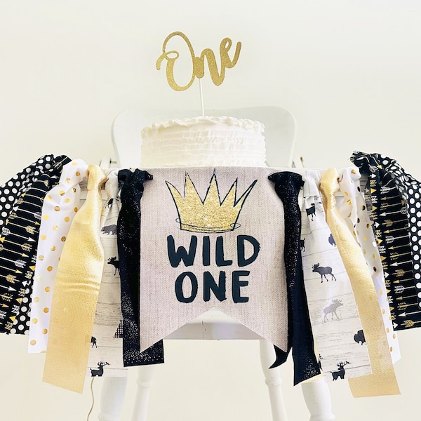 Wild One 1st Birthday Decor, Wild One Decor, Highchair Banner, A Wild One Banner, Inspired by Where the Wild Things Are, HC038