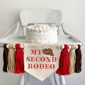 My Second Rodeo 2nd Birthday Party Decorations, Cowboy Second Birthday, Western Highchair Banner, Cowboy Hat, Wild West, Two Wild Theme Sign
