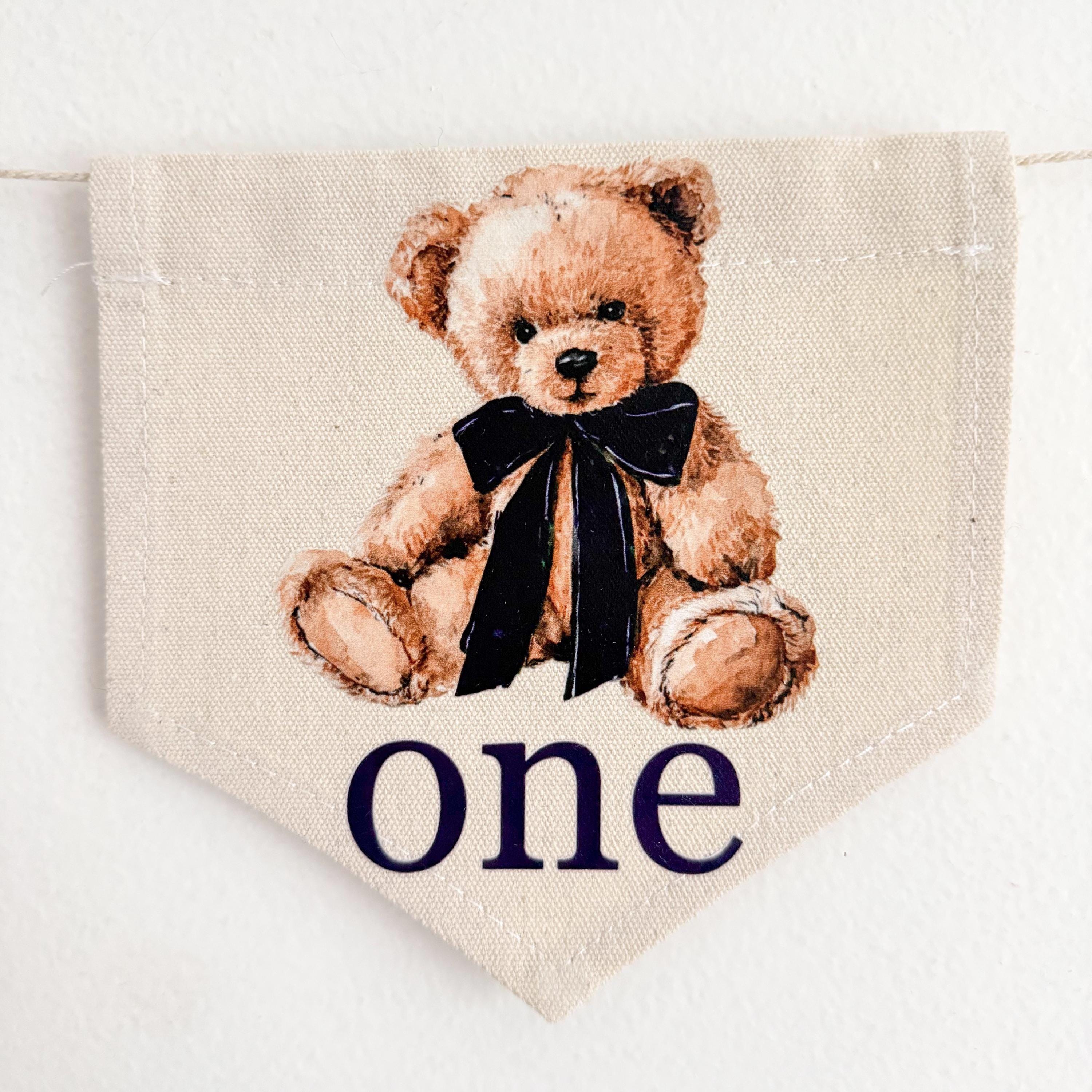Teddy Bear First Birthday | Highchair Banner | Beary First Birthday ...
