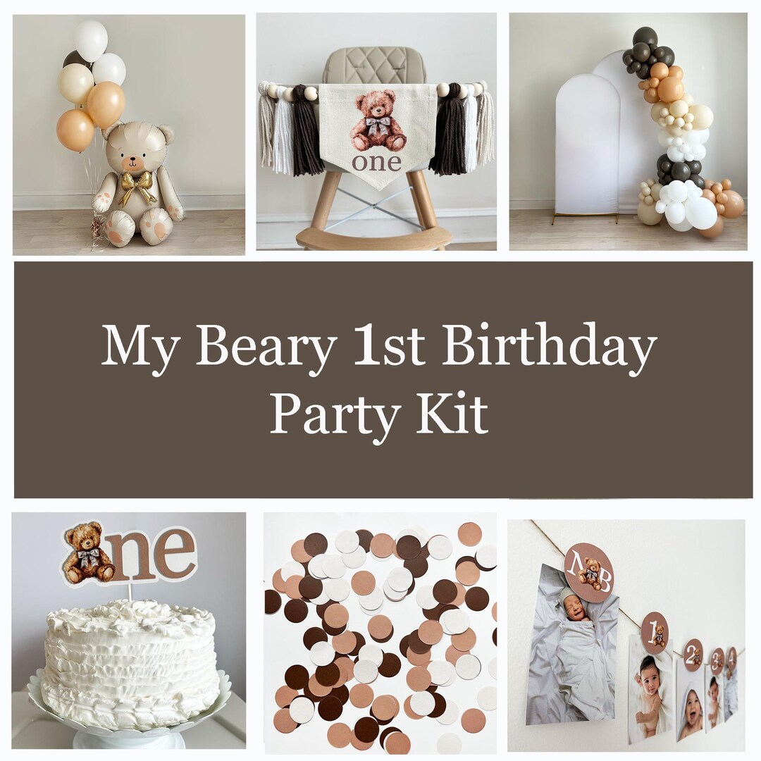 My Beary 1st Birthday Bundle | Teddy Bear Party Decorations | One ...