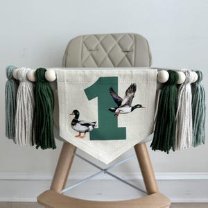 Duck Birthday, First Birthday Decorations, One Lucky Duck, High Chair Banner, One Banner, Party Decorations for Boys, Tassel Garland
