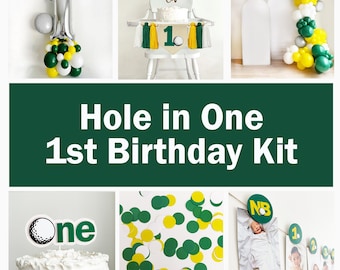Golf Birthday | 1st Birthday Bundle | Hole in One Party | Highchair Banner | Boy Party Decor | Golf First Birthday | Mastered First Year