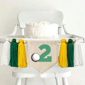 Golf Birthday, Second Birthday, High Chair Banner, Cake Smash, Photo Prop, Party Decorations for Boys, 2nd Birthday Party Themes