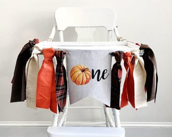 1st Birthday Pumpkin Banner: Fall Party Decor (Highchair & Cake Smash)