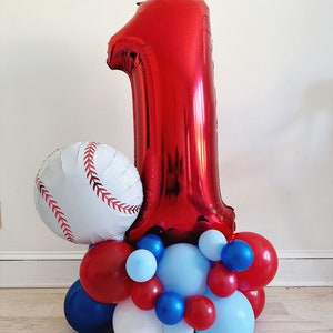Baseball Balloon Tower | Rookie Year 1st Birthday | Baseball Birthday | Rookie Year Birthday Party |  Baseball 1st Birthday