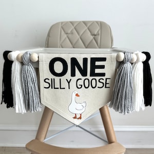 Silly Goose Banner, First Birthday Decorations, High Chair Banner, One Silly Goose Birthday, Cake Smash Decorations, One Banner