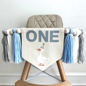 One Silly Goose, First Birthday Decorations, Goose 1st Birthday, High Chair Banner, 1 Year Old Birthday, Party Theme for Kids
