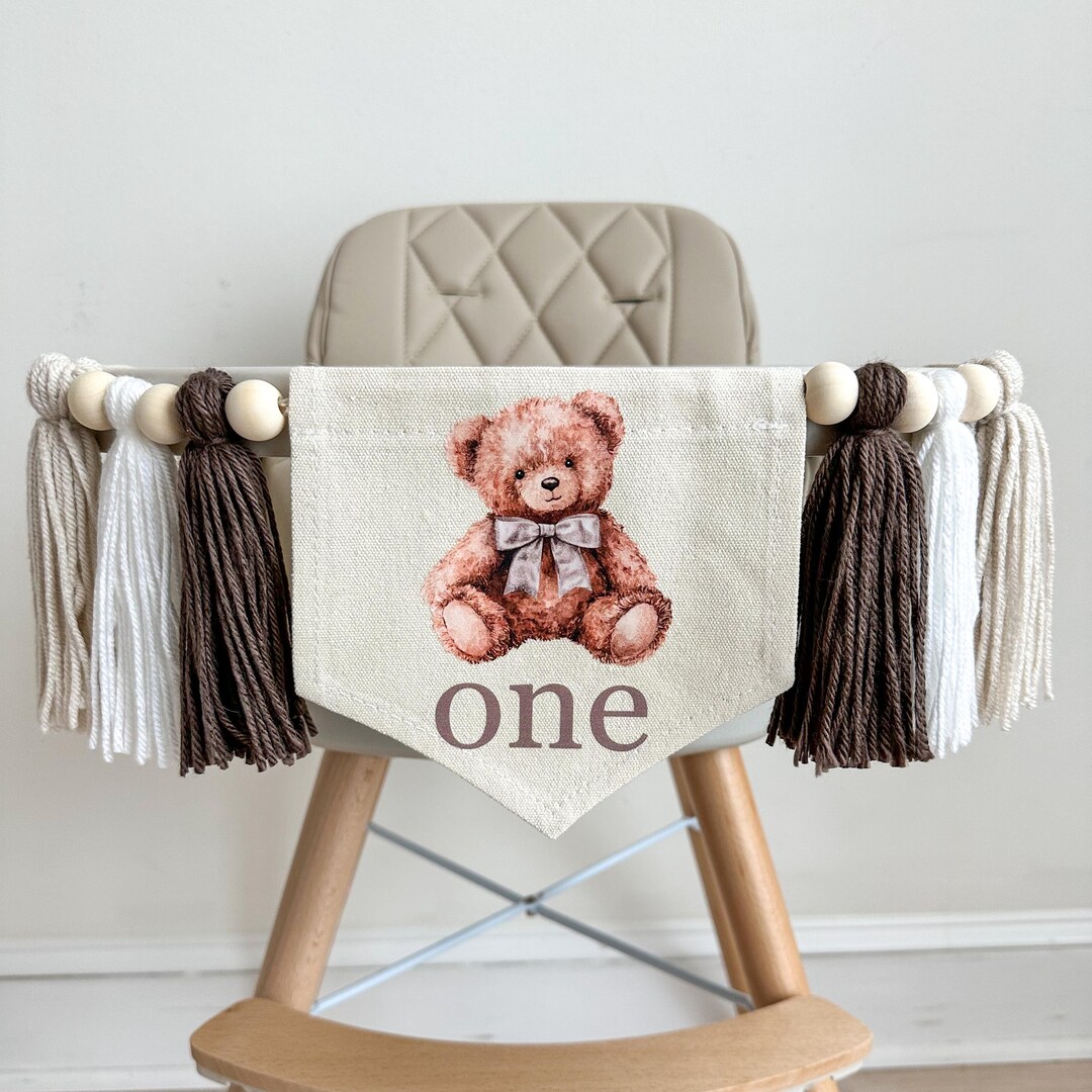 Teddy Bear Birthday | Highchair Banner | Beary First Birthday | Bear ...