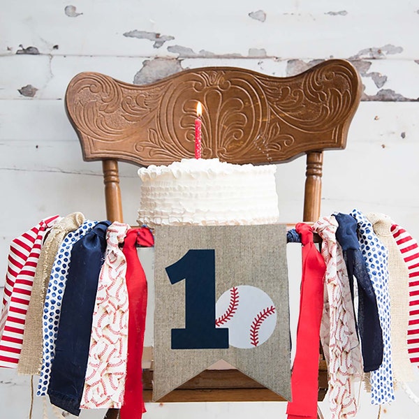 Rookie Year Banner, Baseball First Birthday, Baseball Highchair Banner, Baseball Banner, First Birthday Party, Cake Smash Prop, HC018