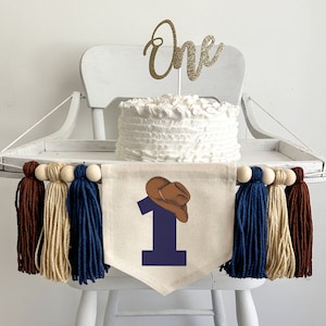 Decorazioni per la festa del primo compleanno in stile western, primo compleanno da cowboy, striscione per seggiolone My First Rodeo, cappello da cowboy, Wild West, cartello a tema Wild One