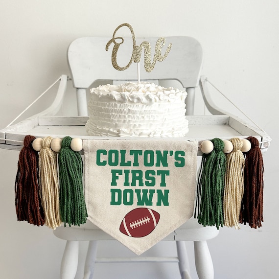 Birthday High Chair Banner Dinosaur 1st - Wooden Beads & Tassel Decor For Boy's First Birthday Wooden Beads High Chair Banner