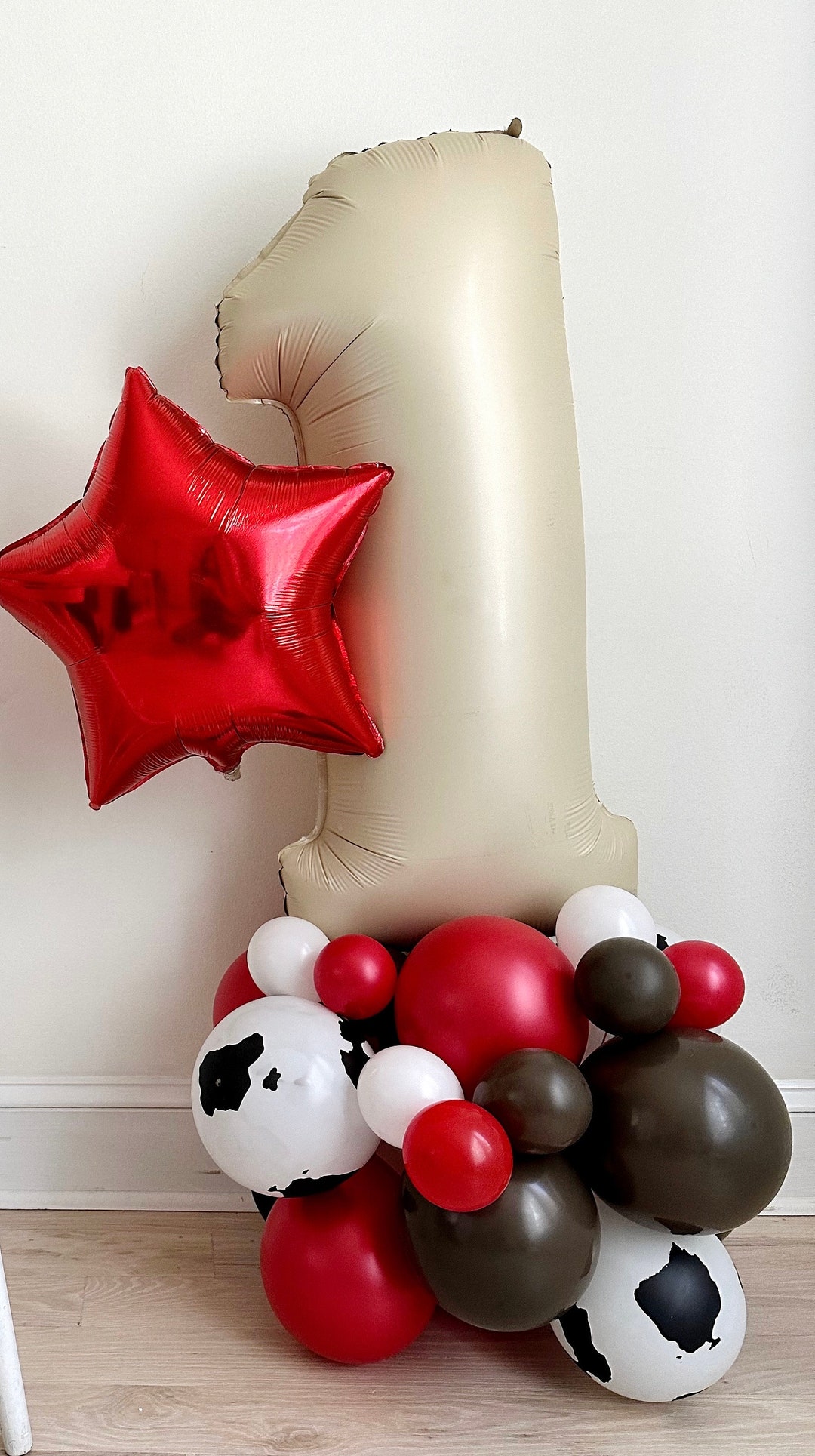 Rodeo 1st Birthday Balloon Tower, My 1st Rodeo First Birthday, Red ...