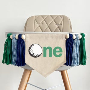 Cumpleaños de golf, primer cumpleaños, primer hoyo en uno, pancarta para trona, pastel smash, accesorio para fotos, decoraciones para fiestas deportivas