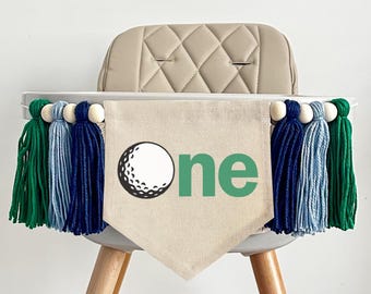 Golf Birthday, 1st Birthday, Hole in One First Birthday, High Chair Banner, Cake Smash, Photo Prop, Sports Party Decorations