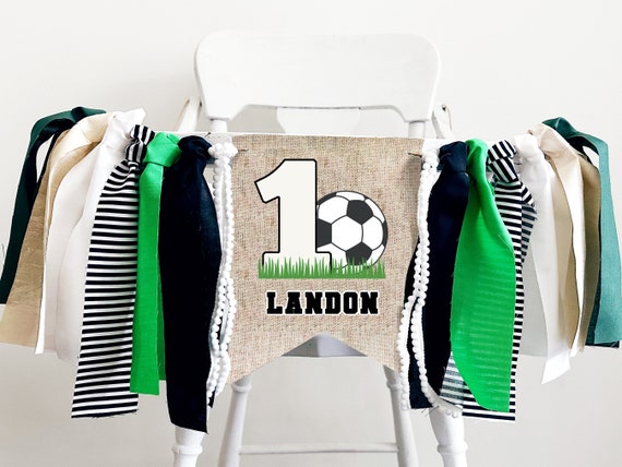Fußball-Geburtstagsbanner „1. Jahr – Erste Klasse“ – Für Super Bowl Party, Sport-Deko, Personalisierbar