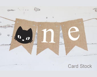 Cat One Banner, Kitten First Birthday Party Decor, Pet First Birthday Party, Cat First Birthday Decorations, Kitten Party Decor