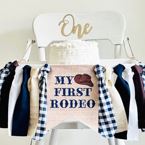 FINAL SALE Mein erstes Rodeo Banner, Western 1. Geburtstag Dekor, Cowboy Hochstuhl Banner, Cowboy Hochstuhl Girlande, Western erster Geburtstag