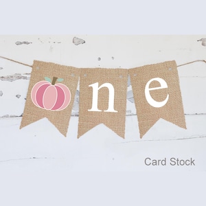 Herbst Erster Geburtstag Dekoration, Aquarell Kürbis 1. Geburtstag Banner, Pink Kürbis Hochstuhl Banner