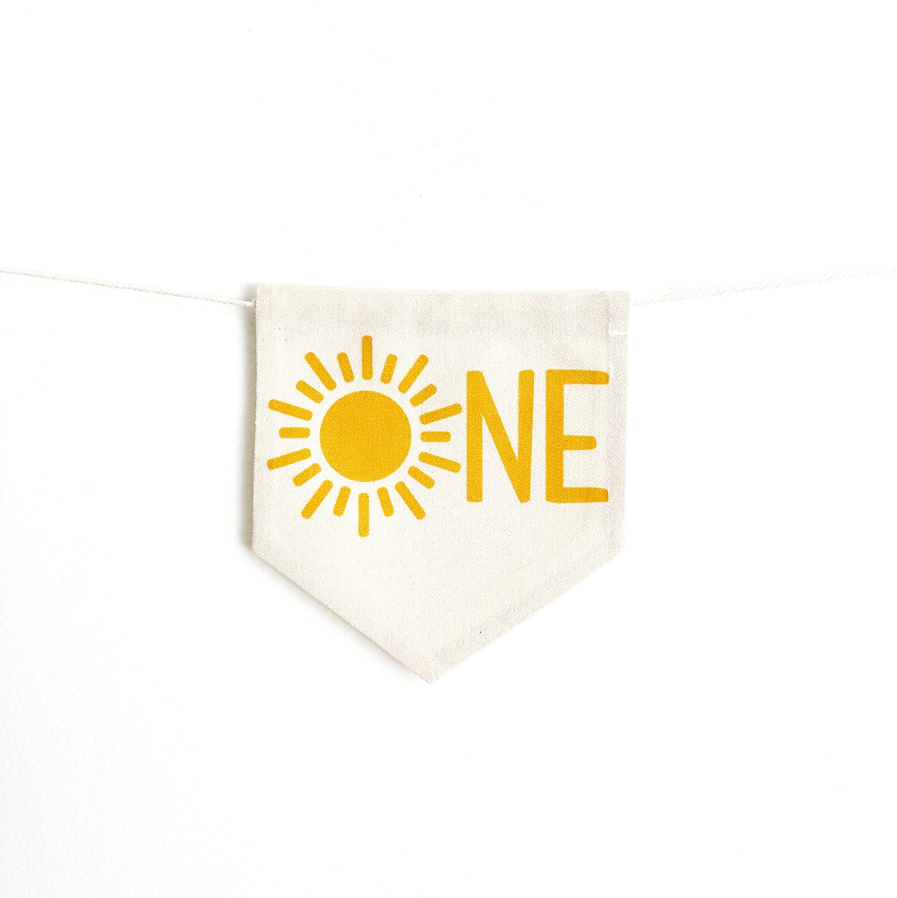 Hochstuhl-Banner „Erste Reise Um Die Sonne“ – Geburtstagsdeko Für Mädchen Zum 1. Geburtstag, Gelb