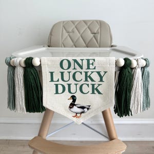 One Lucky Duck, First Birthday Decorations, High Chair Banner, Duck Birthday, One Banner, Party Decorations for Boys, Tassel Garland