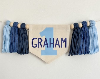 First Birthday Decorations | Custom 1st Birthday Decor | Boy 1st Birthday | High Chair Banner | Cake Smash Prop | One Banner